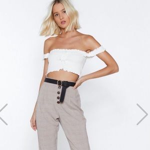Nasty Gal White Off the Shoulder Top
